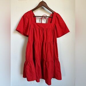 Small Petite tomato red Abercrombie sundress